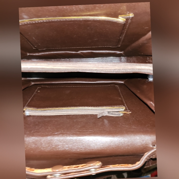 VINTAGE GENUINE CROCODILE LEATHER CROSSBODY BAG & MATCHING WALLET SET NWOT - Picture 11 of 14